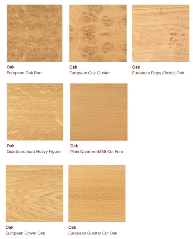 European oak veneers