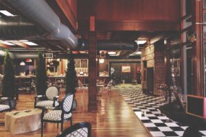 Wood veneers for commercial settings